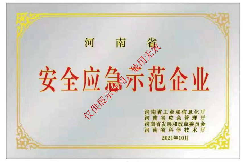 安全應急示范企業(yè)